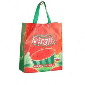 Nueva Promoción: Bolsa de Regalo Gruesa de PP Laminado No Tejido con Diseño de Sandía y Patrón de Letras para Tiendas de Frutas - Product Image 4