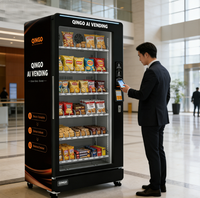 Distributeur automatique Qingo de snacks et boissons en libre-service 24h/24 avec écran tactile, fonctionnement mains libres, SDK intégré et surveillance à distance
