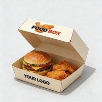 Boîte en papier personnalisée de qualité alimentaire pour plats à emporter, impression à l'encre de soja, pour poulet frit, hot-dogs coréens, hamburgers français, emballage de restauration rapide, boîtes à emporter
