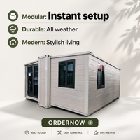 Maison modulaire extensible en conteneur de 20 pieds, 28 m² Design moderne, garantie de 3 ans, installation rapide, transportable, camping en plein air