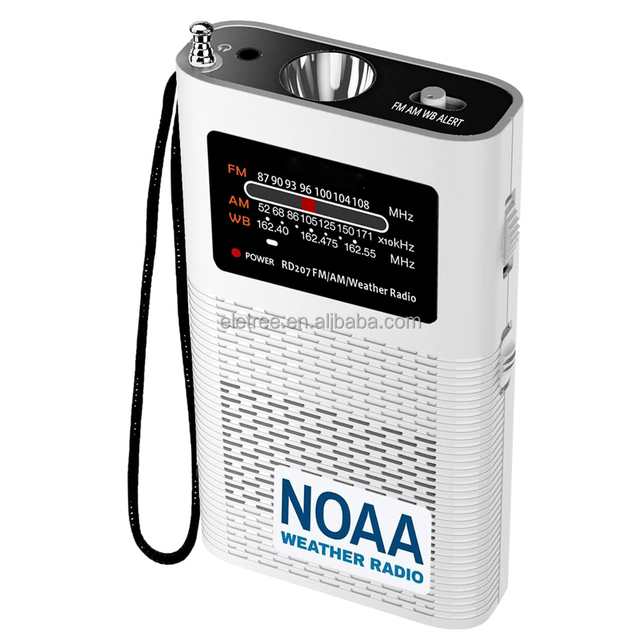 Pocket Small Emergency Alert Rechargeable Presets 1500Mah Noaa Am Fm Band Weather Pocket Radio With Flashlight