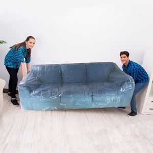 Funda para sofá de 134 x 42 pulgadas, de plástico, para mudanza y almacenamiento, para sofás de hasta 8 pies de largo - Product Image 3