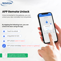 Serrure de porte extérieure intelligente Tediton, empreinte digitale, numéro, application Ttlock, télécommande, serrure intelligente électrique avec mot de passe et poignée