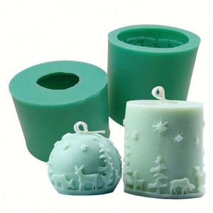 Moule de Noël en silicone pour fondant, résine et fabrication de bougies, motif Père Noël - Product Image 1