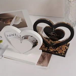 Moule en silicone en forme de cœur pour photos de famille et de couples, grand cœur en résine pour affichage, anniversaire de mariage, 1 ensemble, sac OPP, lettres en silicone - Product Image 6