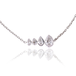 925 Sterling <b>Silver</b> Chain <b>Bracelet</b> with Pear Cut CVD Diamond | Adjustable Fine Jewelry <b>Bracelet</b> for Women - Product Image 4
