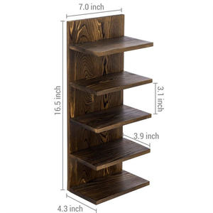 رفوف كتب متعددة الوظائف مصنوعة من خشب الصنوبر ومطلية للتعليق على الحائط لتزيين المنزل - Product Image 6