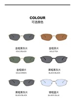 Lunettes de soleil polygonales vintage tendance unisexe, branches fines en métal, montures argentées, verres bleus UV400