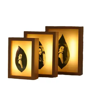 Crystal Logo Customized Portable Display Acrylic Photo Frame Night Led Light Box