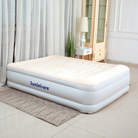 Matelas pneumatique de flocage intelligent de taille Queen pour le Camping, tapis de coussin de couchage avec oreiller intégré pour le salon, voyage en plein Air