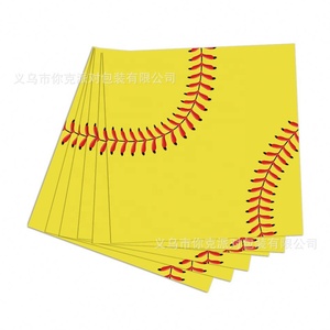 Assiettes, gobelets et <span class=keywords><strong>serviettes</strong></span> en <span class=keywords><strong>papier</strong></span> jetables à thème festival de softball jaune – Vente chaude, haute qualité, respectueux de l'environnement pour vos fêtes - Product Image 5