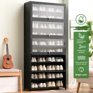 <span class=keywords><strong>Meuble</strong></span> <span class=keywords><strong>à</strong></span> chaussures autoportant haut de gamme en bambou, <span class=keywords><strong>design</strong></span> moderne, intégré, <span class=keywords><strong>pour</strong></span> couloir extérieur étroit, usage domestique, multi-niveaux - Product Image 2