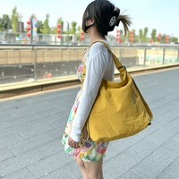 Tas Ransel Kasual Wanita Bahan Kain Cuci Personalisasi, Selempang Tunggal/Ganda, Tahan Air, Fitur Promosi, Warna Trendi, Bahan Nilon