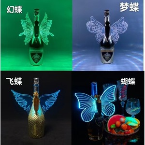 Bouchon de bouteille de vin LED lumineux en forme d'ailes de papillon, accessoire lumineux pour bar à champagne et décoration de fête - Product Image 2