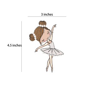 Leuke Zoete Liefde Dancing Girl Ballerina Arts Borduurwerk Ijzer Op Flarden Kleding Shirt Toepassing Patches Custom Borduurwerk - Product Image 5
