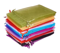 Sacs en filet transparents personnalisés avec logo pour emballage de savon, petites pochettes cadeaux en organza à cordon de serrage, vente en gros