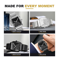 Bestseller SKMEI 9393 Sechseckige Quarz-Armbanduhr 30M Wasserdicht Zinklegierung Gehäuse Edelstahlband Luxus Herren Dress-Uhr