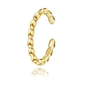 Fleur élégante française prix de gros argent or bague en acier inoxydable bagues de mariage véritable or massif 14K - Product Image 6