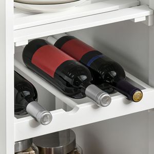 DB Modern Design <b>Kitchen</b> Island Cart with Storage 4-Bottle Wine <b>Rack</b> Stemware Holder Shelves Wood Material Bar Cart with Drawer - Product Image 3