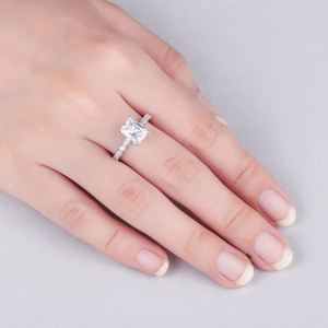 Anillo Dylam con Piedra Grande, Plata de Ley, Circonita Cúbica, Baño de Oro Rosa, Anillos de Compromiso y Boda con Diamantes para Mujer - Product Image 4