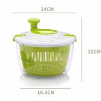 Newell Handmatige Salade Droger met Transparante Kom en Groene Handgreep, Ideaal voor het Wassen en Uitdrogen van Groenten en Fruit in de Keuken
