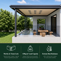 Yeyon OEM – Pavillon de jardin en verre avec toit plat, plafond solide, cadre en aluminium LED et banc de salle à manger en bois intégré