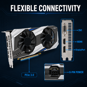 Used GTX 1060 6GB GDDR5 192Bit Dual <b>Fan</b> Gaming Graphics Card PCI 2.0 X16 for Desktop <b>Computer</b> 6GB GDDR5 VRAM on a 192 Bit Memory - Product Image 4