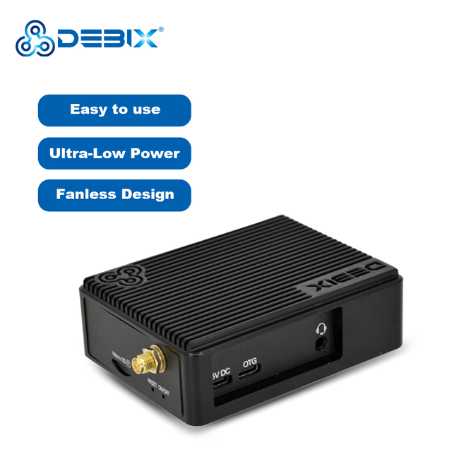 DEBIX Tailored IMX93 Industrial Box PC OpenWRT Support High Heat Dissipation Fanless 256GB EMMC AI Edge Computing
