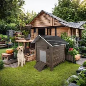 <span class=keywords><strong>Cathouse</strong></span> Clapier à Lapins Résistant aux Intempéries Abri en Bois Extérieur pour Chats Sauvages Lapins Poulets Motif Solide Cachette de Petits Animaux - Product Image 3
