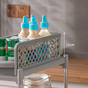 Estante de almacenamiento de 2 capas para baño, esquinero de plástico para ducha y champú, soporte de pared, organizador de artículos para el hogar y la cocina - Product Image 3