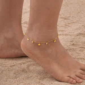 ग्रीष्मकालीन फैशन फूल क्रॉस क्राउन ज़िरकॉन पेलेंट नलेट स्टेनलेस स्टील गहने चेन आकर्षण टखट - Product Image 1