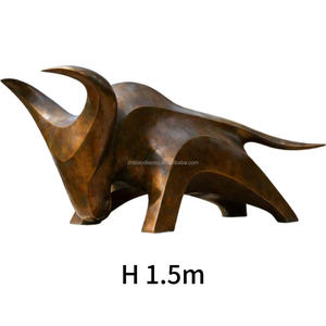 Sculpture <span class=keywords><strong>de</strong></span> taureau abstrait en bronze sur mesure grandeur nature, couleur personnalisée, thème animal intérieur/extérieur - Product Image 6