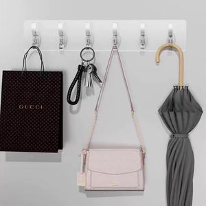 Hot Sticky 6 <strong>Hooks</strong> Kitchen Bathroom <strong>Wall</strong> <strong>Hooks</strong> Strong Adhesive Crystal Row Rail Drawing <strong>Hooks</strong> Kitchen <strong>Wall</strong> <strong>Hooks</strong> - Product Image 6