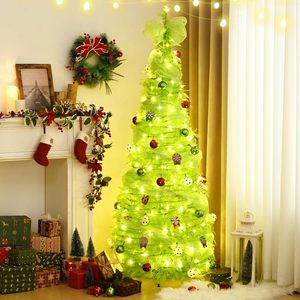 <span class=keywords><strong>Sapin</strong></span> <span class=keywords><strong>de</strong></span> <span class=keywords><strong>Noël</strong></span> pliable <span class=keywords><strong>pré</strong></span>-orné facile à assembler, avec décorations et ruban vert – Meilleures ventes - Product Image 3