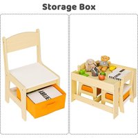 Ensemble de table et chaises pour tout-petits en bois Dessin et lecture Table et chaises pour enfants avec rangement