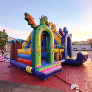 Outdoor large bounce <b>house</b> for kids chateau gonflable <b>inflatable</b> dragon bouncy castle with slide combo - Product Image 2
