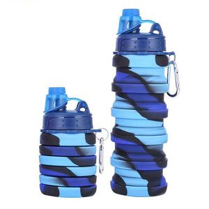 Botella de Agua Plegable de Silicona Ecológica con Logotipo Personalizado, Botella de Agua Deportiva Reutilizable y Plegable para Viajes - Product Image 3