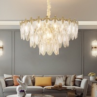 Lustre LED en verre moderne européen, hauteur réglable, structure en fer, blanc chaud, salon, salle à manger, chambre à coucher, garantie de 2 ans