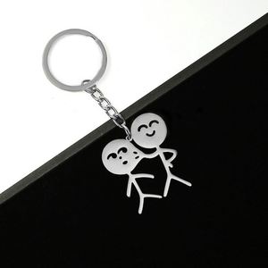 Stainless Steel Funny Doodle Middle Finger Stickman Keychain Metal Decorative Hanging Pendants Keyring Car <b>Key</b> <b>Chains</b> Gift - Product Image 6