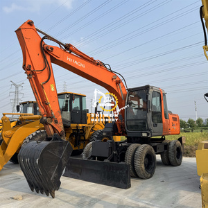 Excavatrice sur pneus Hitachi ZX130W d'occasion, Excavadora Hitachi ZX130 ZX135 ZX200 ZX240, pour l'exploitation minière et la construction, à vendre - Product Image 2