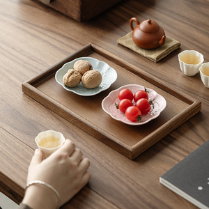 Guanlan Ceramics <b>Small</b> Tea And Snack <b>Tray</b> Solid Porcelain Chinese Zen Style Serving <b>Tray</b> For Residential Use - Product Image 1