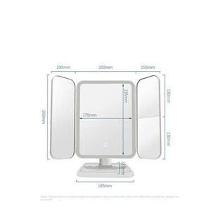 Miroir de maquillage pliable avec lumière LED personnalisée, grossissement 1X/2X/3X, miroir de maquillage rechargeable, miroir de vanité - Product Image 6