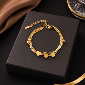 18K Gold Plated Rhodium Plated Geometric Fashion Women's <b>Bracelet</b> Wholesale Roman Numerals Heart Pendant Trendy Versatile Gift - Product Image 6