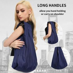 Sac de courses pliable réutilisable en polyester 210D avec logo personnalisé, écologique, sac de shopping pliable - Product Image 5