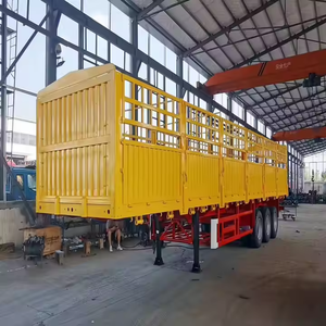 Semirremolque de Carga con Valla de Acero de 60t, Precio de Fábrica, Remolque de Transporte de 3 Ejes con Pared Lateral 12r22.5, Camión de Carga con Semirremolque - Product Image 3