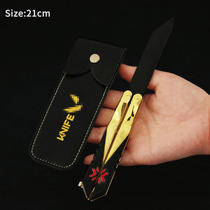 Cuchillo Mariposa Valorant Champions <span class=keywords><strong>2022</strong></span> de 21 cm, No Afilado, Periférico de Juego, Aleación de Zinc y Modelo de Exhibición con Funda de Cuero - Product Image 4