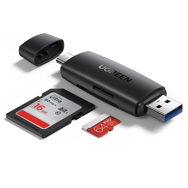 UGREEN SD Card Reader USB 3.0 USB C Memory Card Reader OTG Card Adapter for SD Micro SD SDHC SDXC MMC