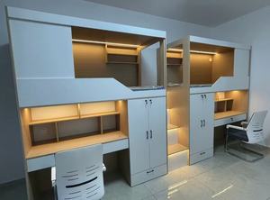 Dortoir personnalisé au design moderne avec <span class=keywords><strong>lit</strong></span> double et <span class=keywords><strong>bureau</strong></span> d'étude en bois pour les adolescents et les adultes pour l'école ou l'hôtel - Product Image 3