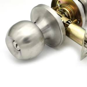 Kunci Kenop Pintu Baja Anti Karat Perak 3 Kunci Model Bola Privasi Keamanan Interior Deadbolt 60mm Backset Kamar Tidur Kamar Mandi Kamar Anak - Product Image 3
