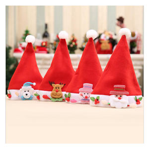 Cadeaux de noël chauds décalcomanies dessin animé chapeaux de noël père noël bonhomme de neige cerf chapeau lumineux peut être personnalisé - Product Image 1